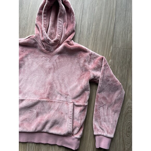 Athleta Girl Kids Size Large 12 Pink Sweatshirt Pullover Hoodie Plush Fleece - Picture 1 of 5